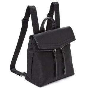 Botkier Mini Trigger Backpack Black Nylon Leather Trim Gunmetal NWT